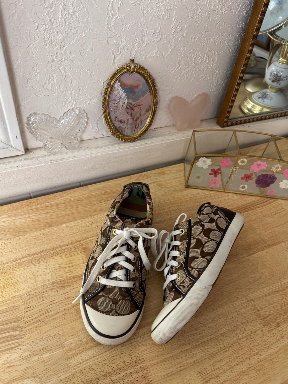 Y2K Coach Barrett Signature C Monogram Low Top Sneakers Brown Size 8.5 Indie